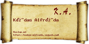 Kádas Alfréda névjegykártya